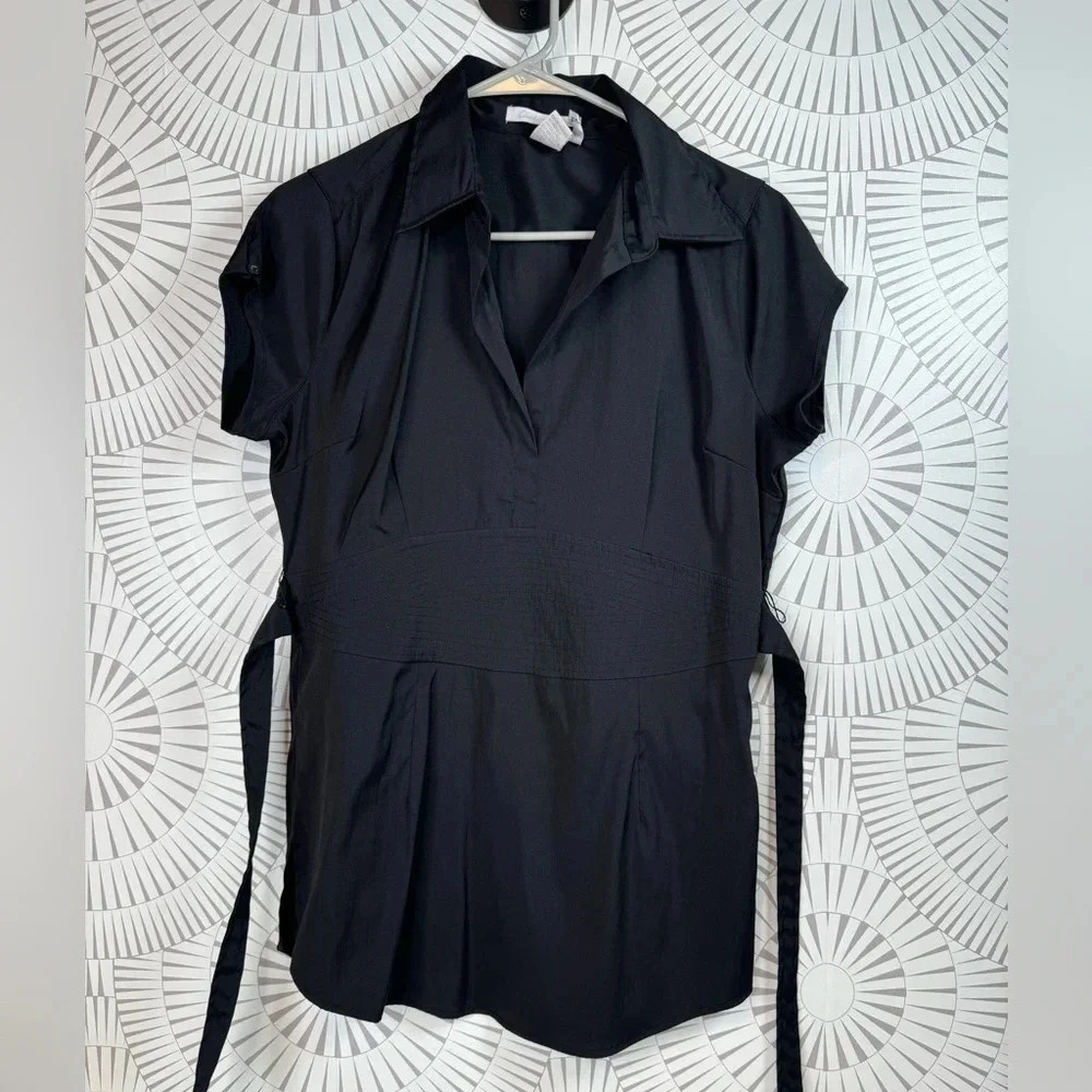 Charlotte Russe‎ Women’s Short Sleeve Dressy Top Large Black